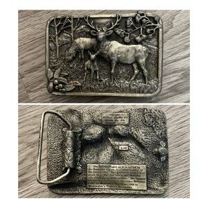 Vintage (1982) Siskiyou Buckle Company Richly Detailed "Elks" Belt Buckle